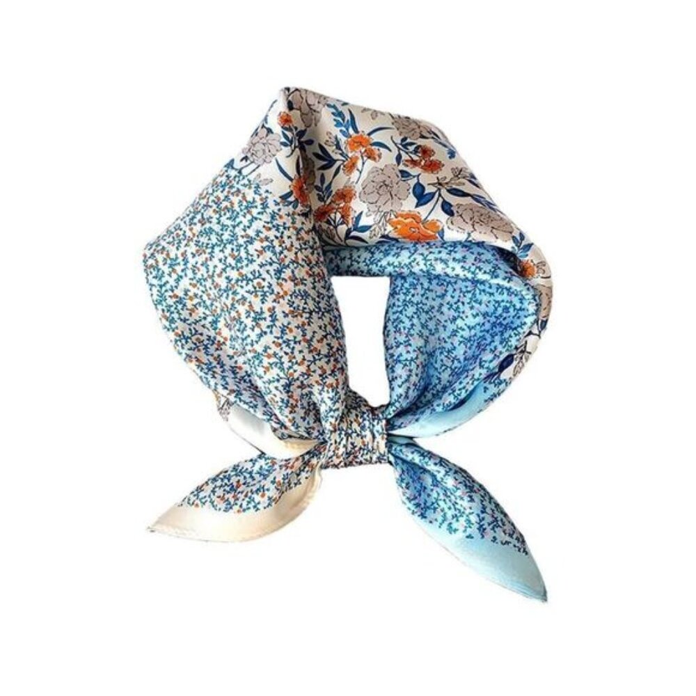 Blue floral Silk Scarf